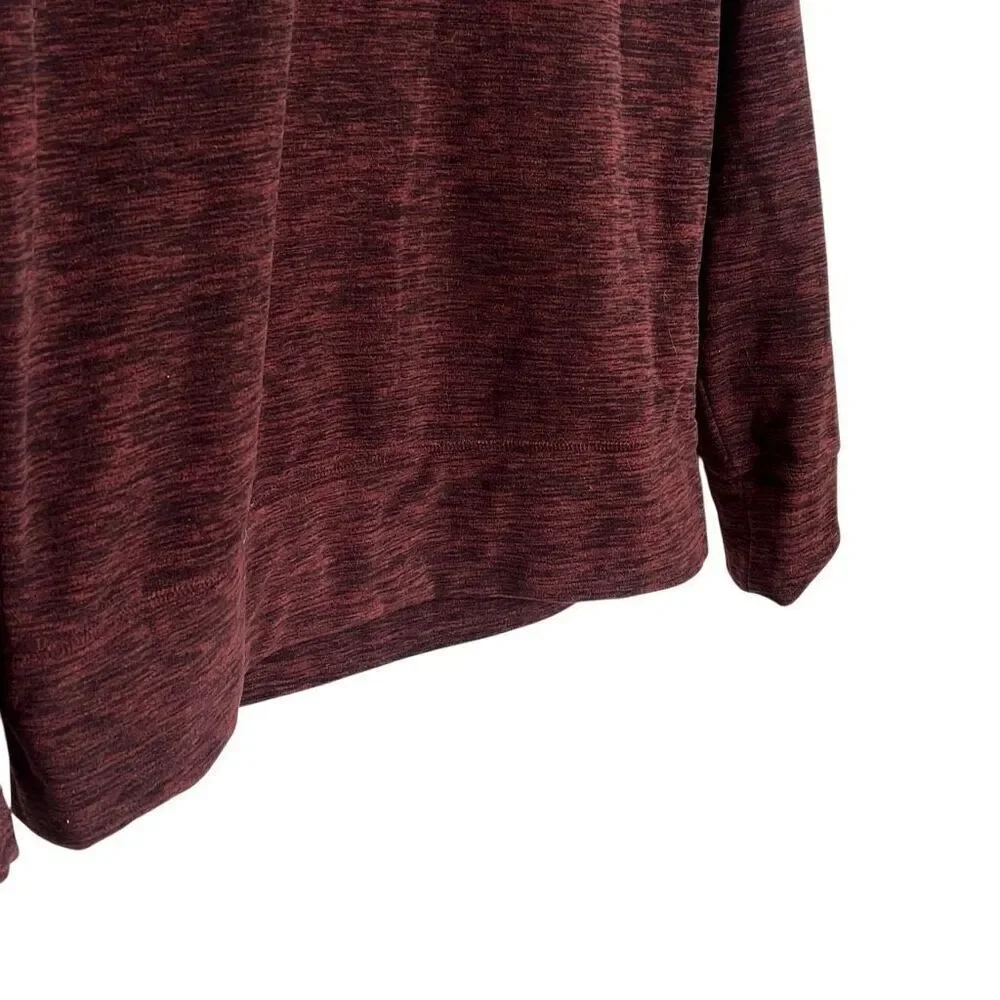 Banana Republic Heathered Arctic Fleece Crewneck Sweatshirt Red Black Size Large